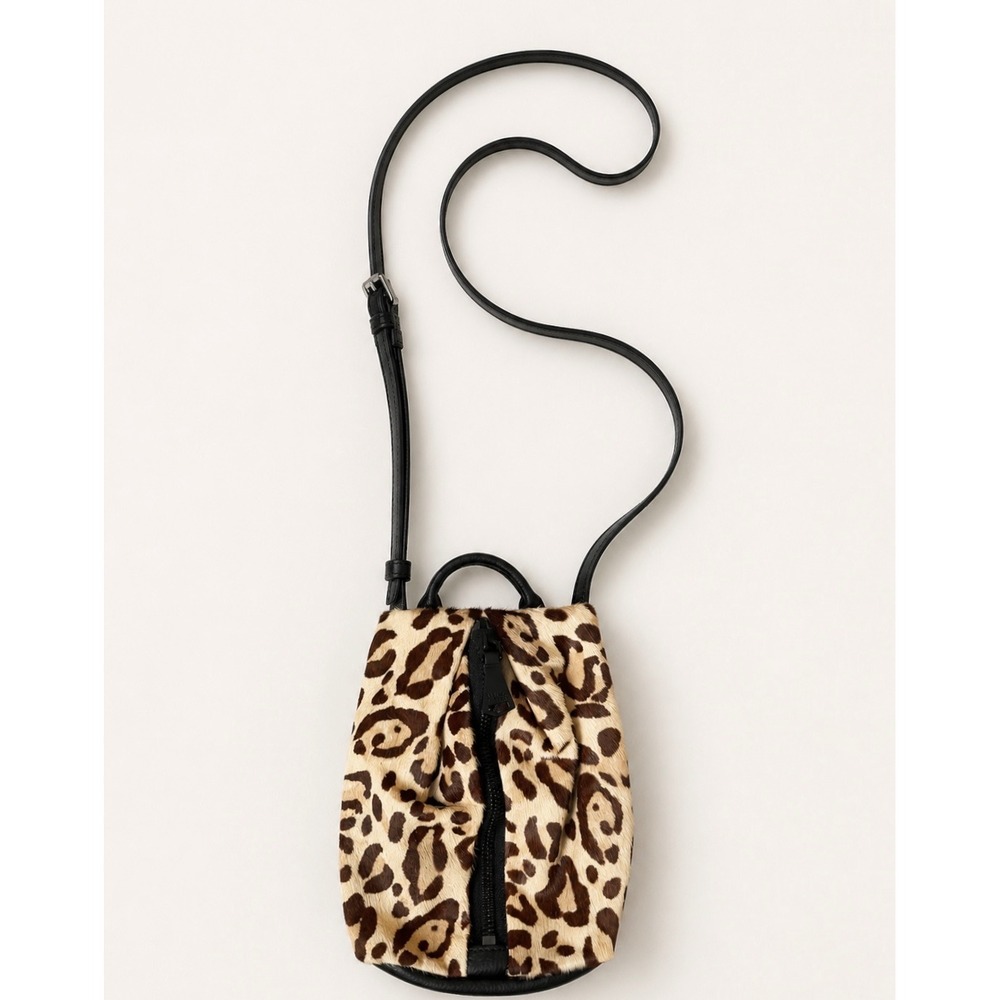 Aimee Kestenberg Leopard Calf Hair Leather Crossbody Bag Mini Phone Bag NEW